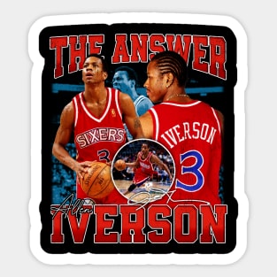 Allen Iverson The Answer Basketball Signature Vintage Retro 80s 90s Bootleg Rap Style Sticker